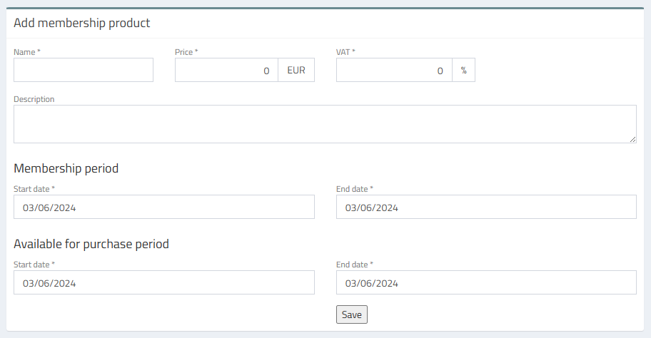VAT-rate membership product